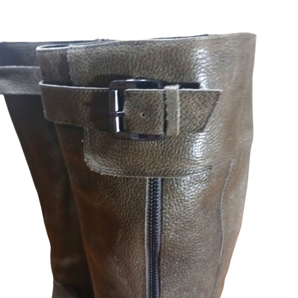 ENZO ANGIOLINI ZAYRA Tall Green Distressed Leather Riding Boots Women's size 7 M - Picture 6 of 11